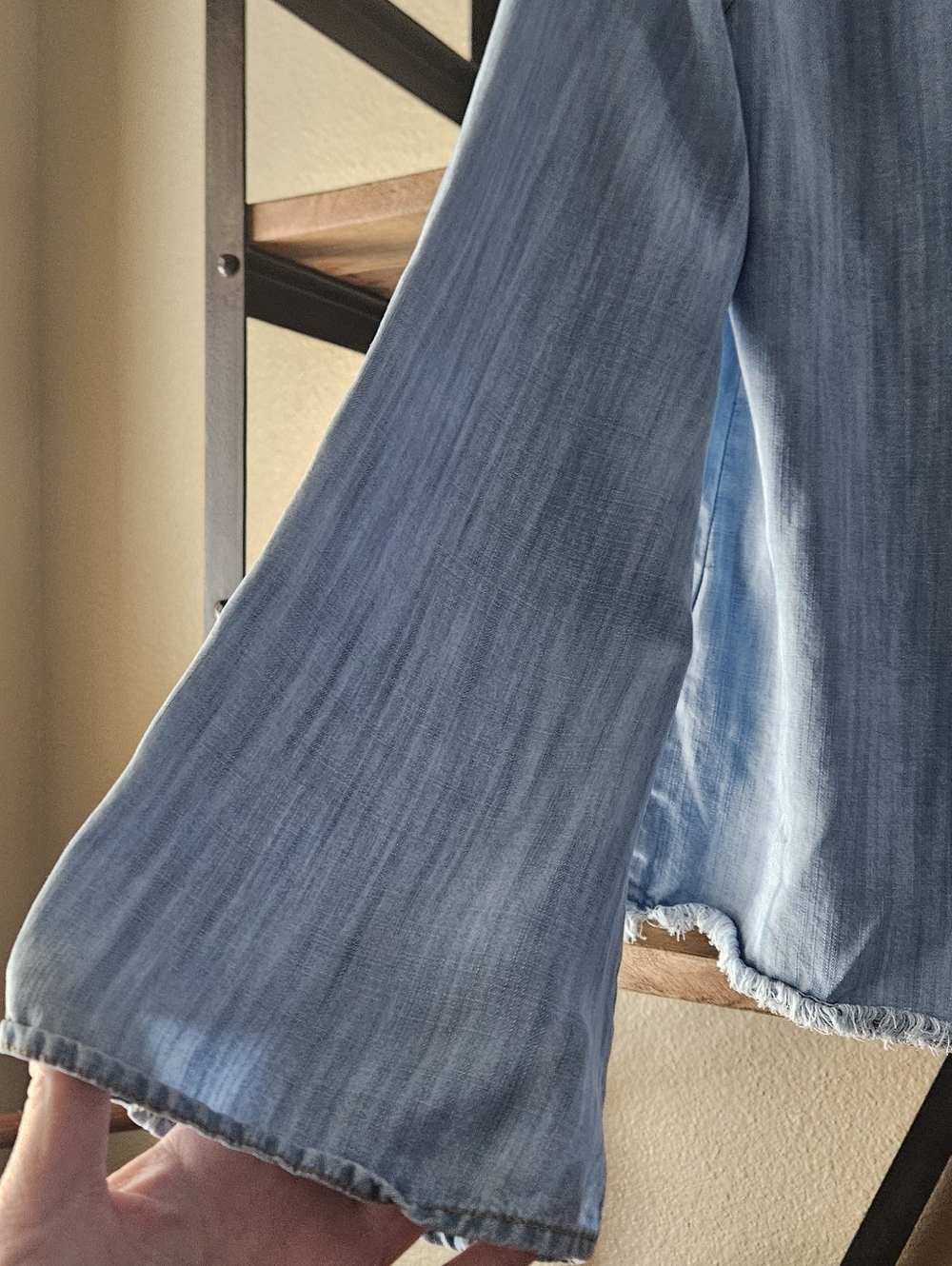 cloth & stone Light Blue Denim-Look Long Sleeve Top - Picture 5 of 6